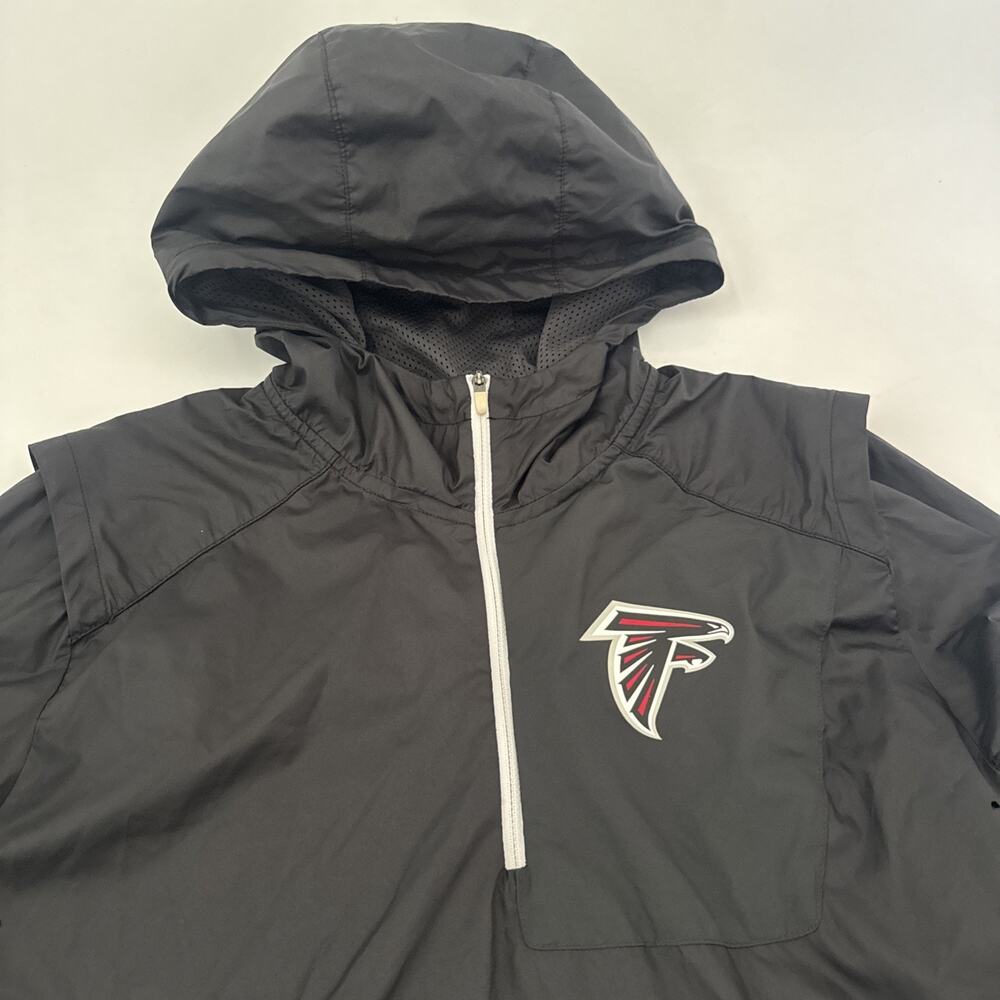 Atlanta Falcons Jacket Men Black Nike Dri Fit Windbreaker 1/4 Zip Pullover Small - Picture 4 of 11